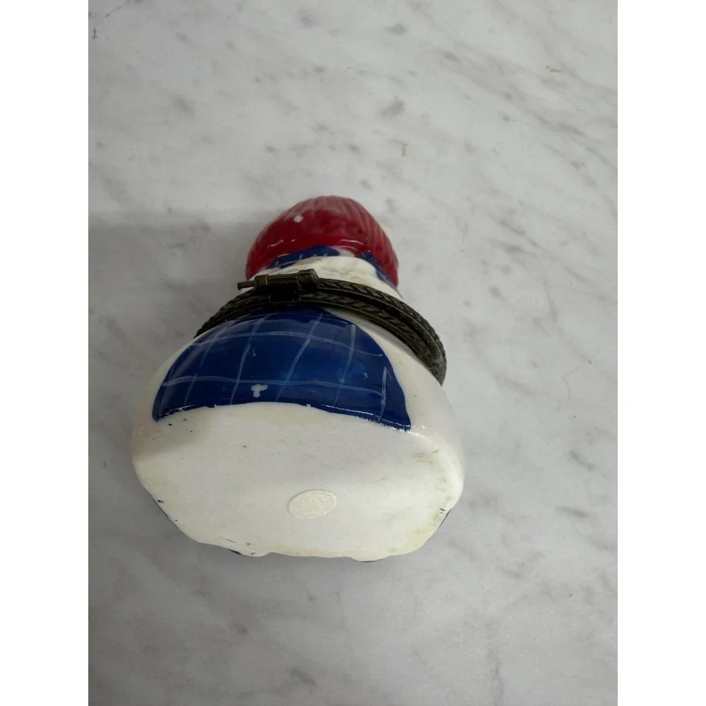 Vintage Raggedy Ann Ceramic Hinged Trinket Box Hand Painted Doll Jewelry Case